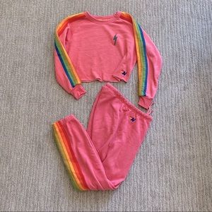 Aviator Nation Set Sweatsuit - Sweatpants and Sweater Bundle Size Medium